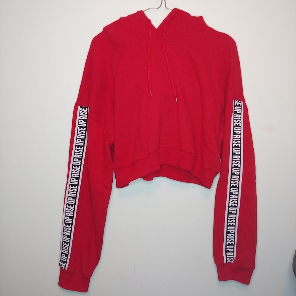 Red Long Sleeve Crop Top
